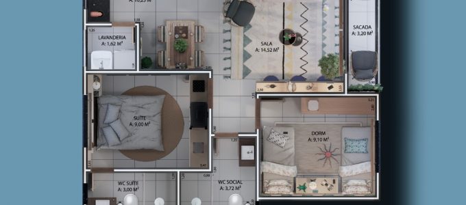 planta do apartamento da vila das bromélias em porto seguro bahia